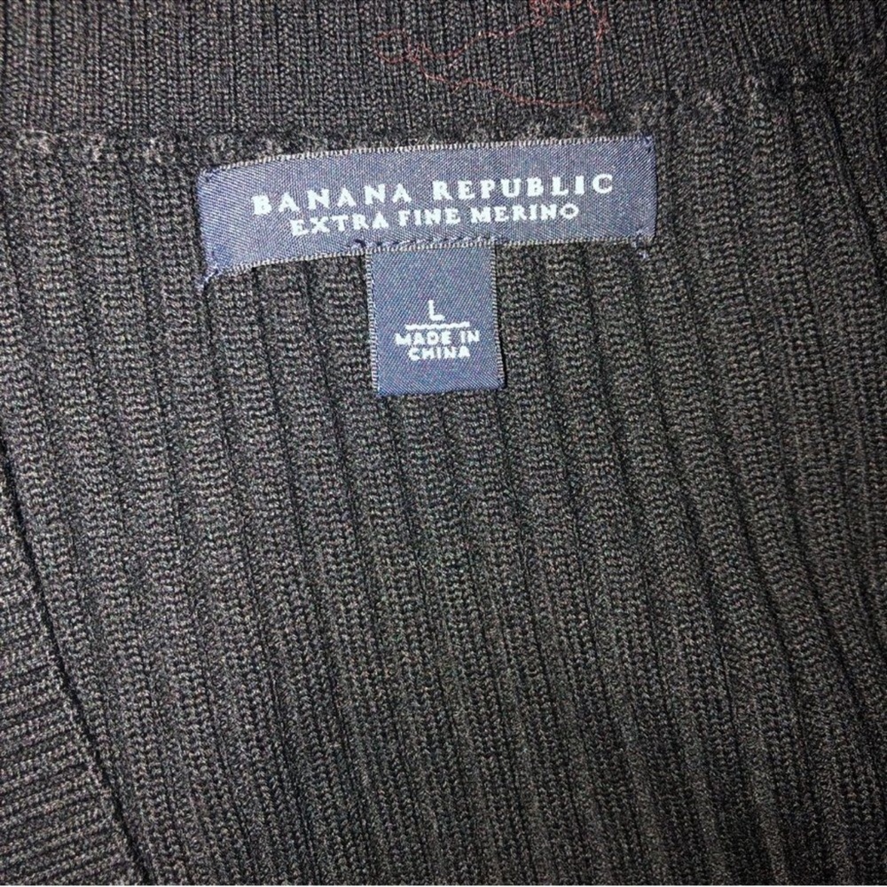 Banana Republic black merino wool vest sz L - Picture 5 of 7